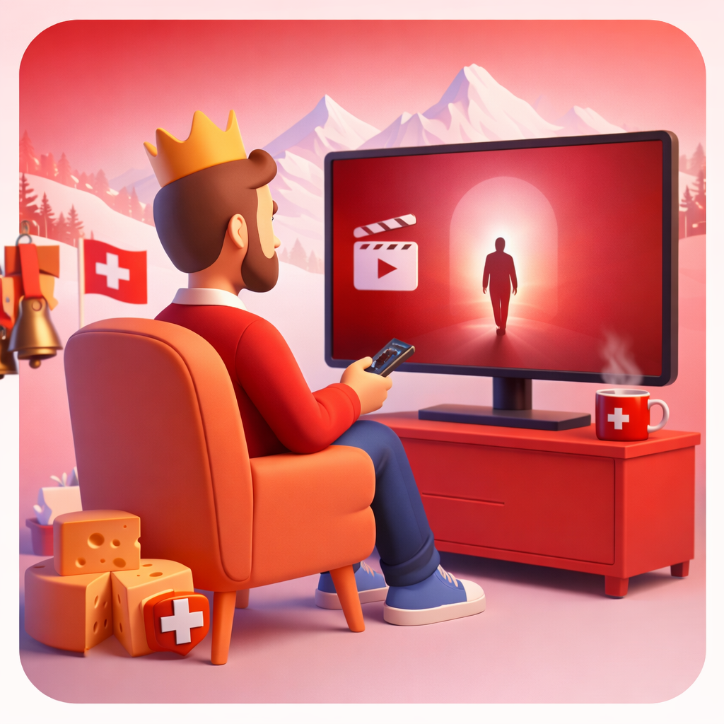 Ein Mann schaut fern – IPTV Schweiz